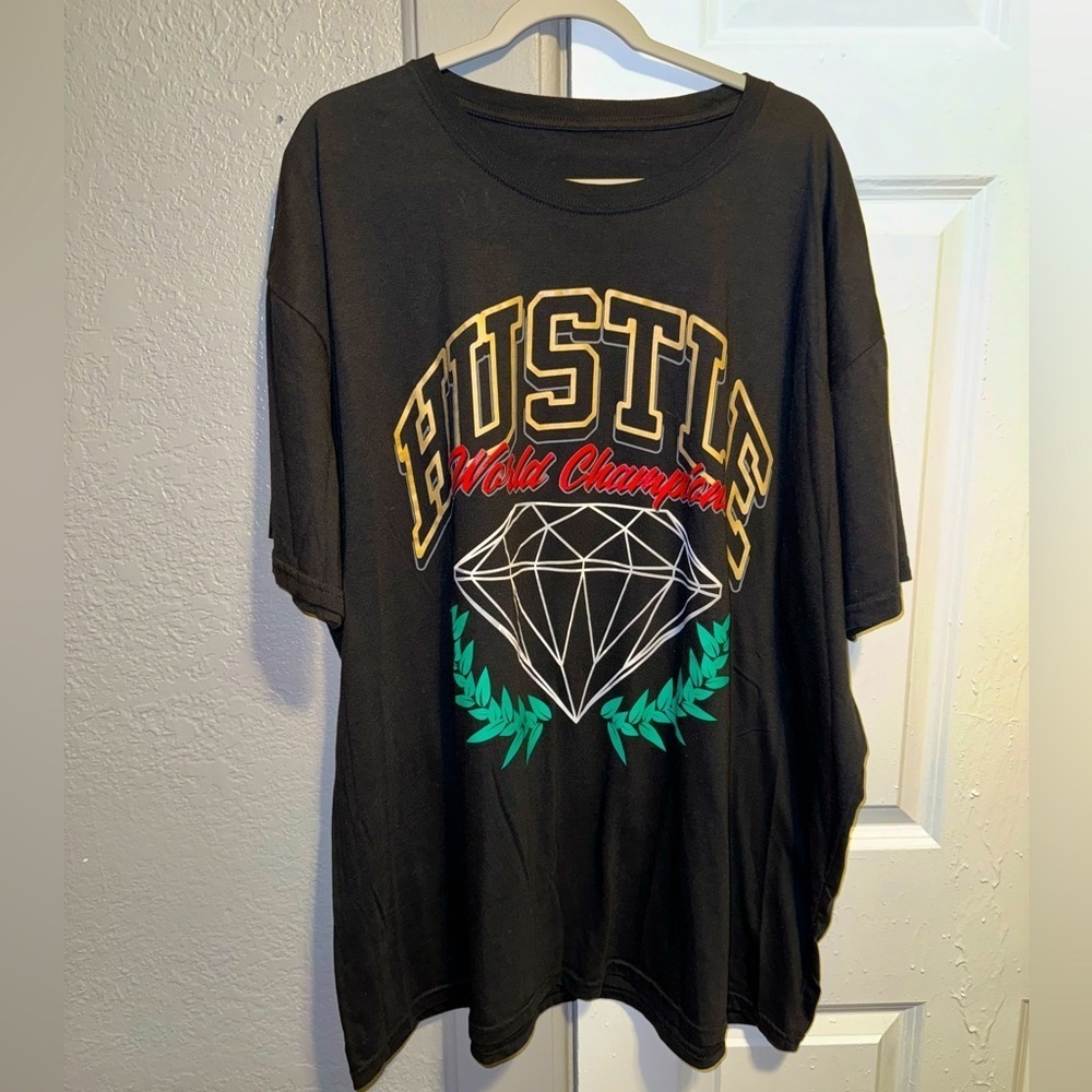 Hustle black diamond shirt men size 4XL